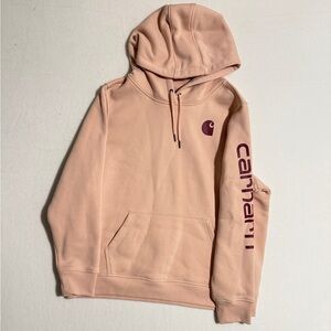Carhartt Size XXL Pink Hoodie with Maroon Logo